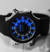 Цифровые бинарные часы LED RH29 Waterproof Blue